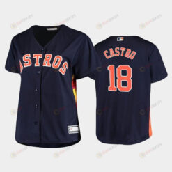 Astros 18 Jason Castro Navy Women's Plus Size Jersey Jersey