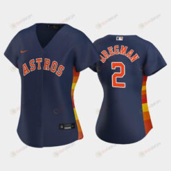 Astros 2 Alex Bregman Navy Women's Alternate Jersey Jersey