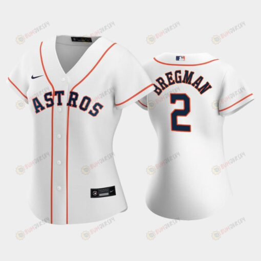 Astros 2 Alex Bregman White Women's Home Jersey Jersey