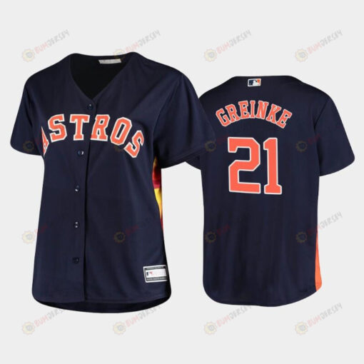 Astros 21 Zack Greinke Navy Women's Plus Size Jersey Jersey