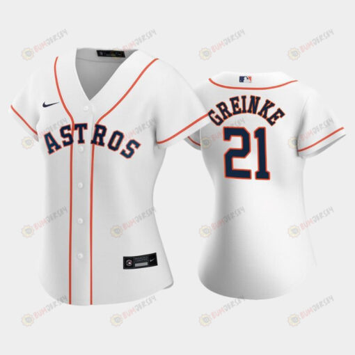 Astros 21 Zack Greinke White Women's Home Jersey Jersey