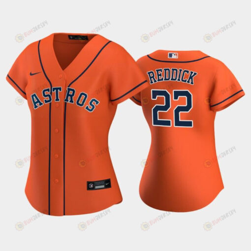 Astros 22 Josh Reddick Orange Women's Alternate Jersey Jersey