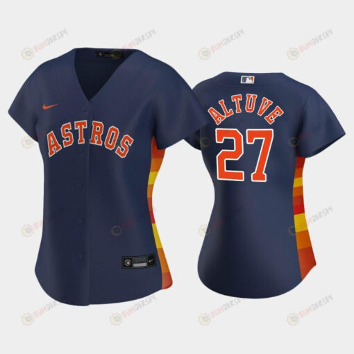 Astros 27 Jose Altuve Navy Women's Alternate Jersey Jersey