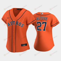 Astros 27 Jose Altuve Orange Women's Alternate Jersey Jersey