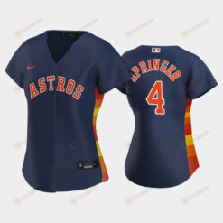 Astros 4 George Springer Navy Women's Alternate Jersey Jersey