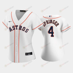 Astros 4 George Springer White Women's Home Jersey Jersey