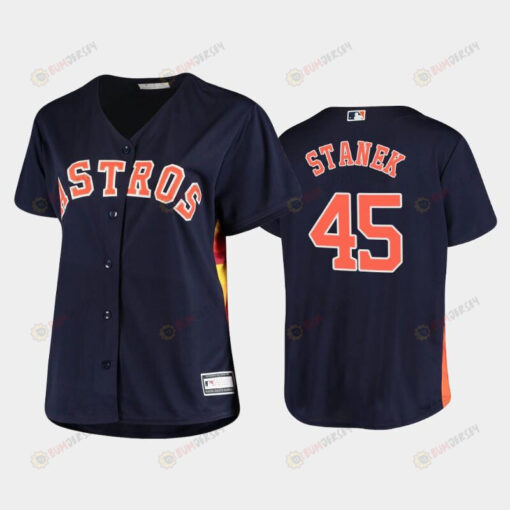 Astros 45 Ryne Stanek Navy Women's Plus Size Jersey Jersey