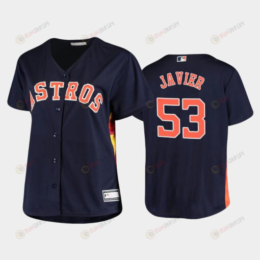 Astros 53 Cristian Javier Navy Women's Plus Size Jersey Jersey