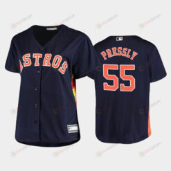 Astros 55 Ryan Pressly Navy Women's Plus Size Jersey Jersey