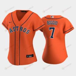 Astros 7 Craig Biggio Orange Women's Alternate Jersey Jersey