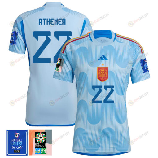 Athenea Del Castillo 22 Spain 1 Star FIFA Patch Women's National Team 2023-24 World Cup Away WOMEN Jersey