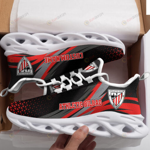 Athletic Bilbao Logo Custom Name Pattern 3D Max Soul Sneaker Shoes In Black