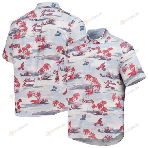 Atlanta Braves Bahama Coconut Point Island Button-Up Hawaiian Shirt - White