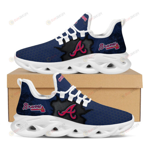 Atlanta Braves Cracked Design Pattern Custom Name 3D Max Soul Sneaker Shoes