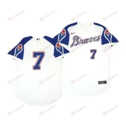 Atlanta Braves Dansby Swanson 7 Cooperstown White Throwback Home Jersey