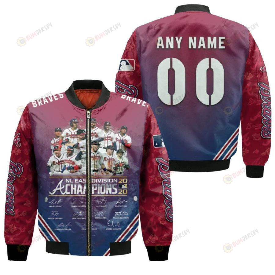 Atlanta Braves East Division Champions Custom Name Number For Braves Fans Bomber Jacket 3D Printed