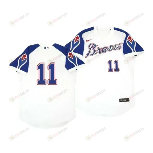 Atlanta Braves Ender Inciarte 11 Cooperstown White Throwback Home Jersey