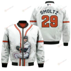 Atlanta Braves John Smoltz 29 Baseball Legend White For Braves Fans Bomber Jacket 3D Printed