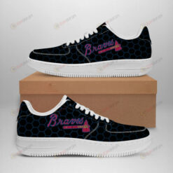 Atlanta Braves Logo Pattern Air Force 1 Printed In Black