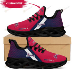 Atlanta Braves Logo Pattern Custom Name 3D Max Soul Sneaker Shoes