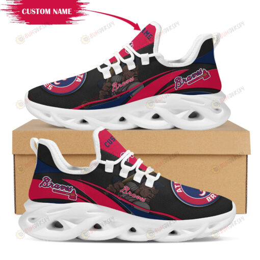 Atlanta Braves Mascot Logo Illustration Image Pattern Custom Name 3D Max Soul Sneaker Shoes