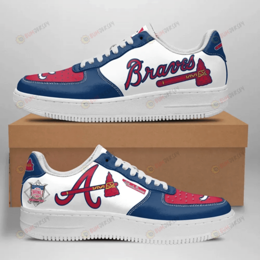 Atlanta Braves Red Blue Logo Pattern Air Force 1 Printed