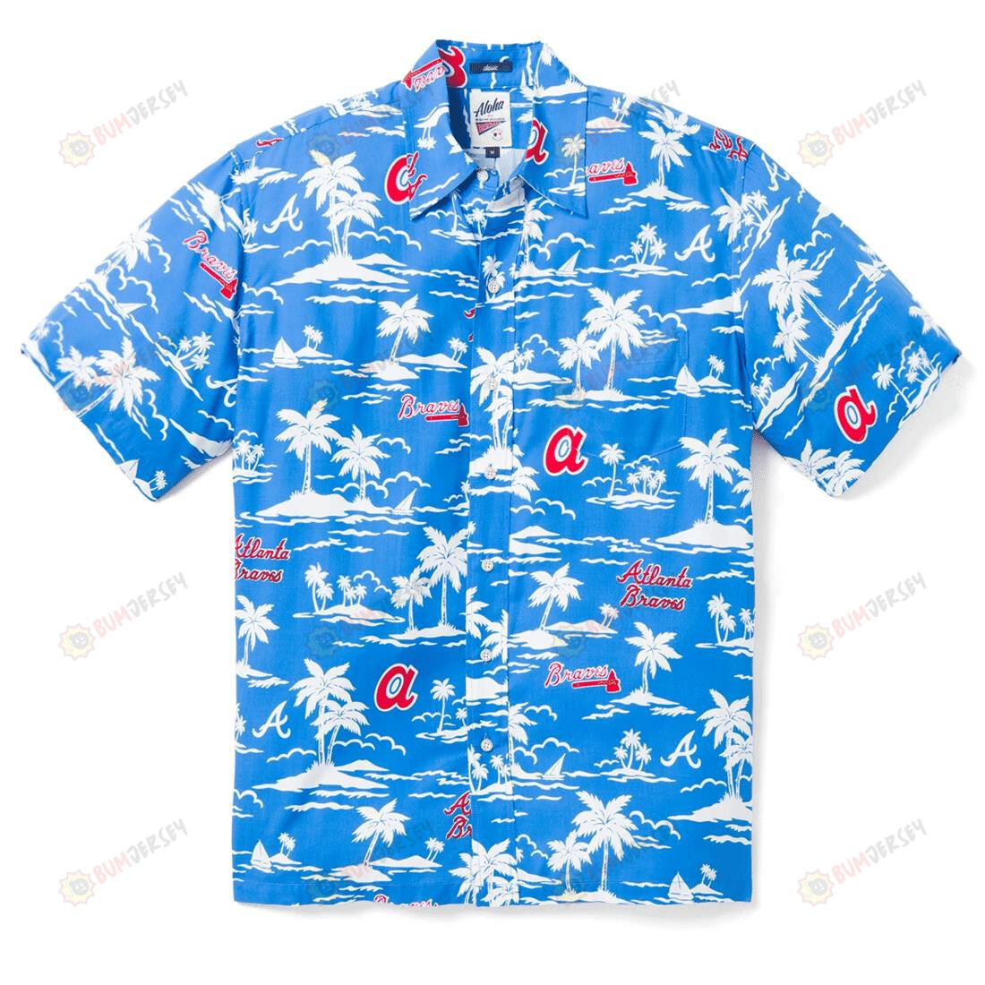 Atlanta Braves Vintage In Blue Pattern Hawaiian Shirt
