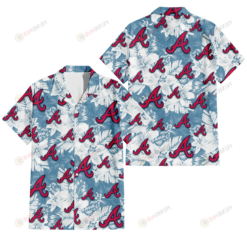 Atlanta Braves White Hibiscus Orchid Light Blue Background 3D Hawaiian Shirt