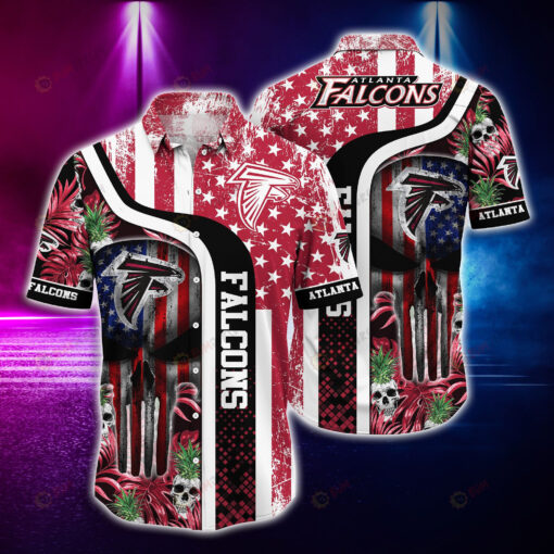 Atlanta Falcons And Skull ??3D Printed Hawaiian Shirt