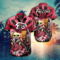 Atlanta Falcons Baby Yoda Hug Falcons ??Hawaiian Shirt