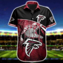 Atlanta Falcons Curved Hawaiian Shirt Beach Short Sleeve In Red Black