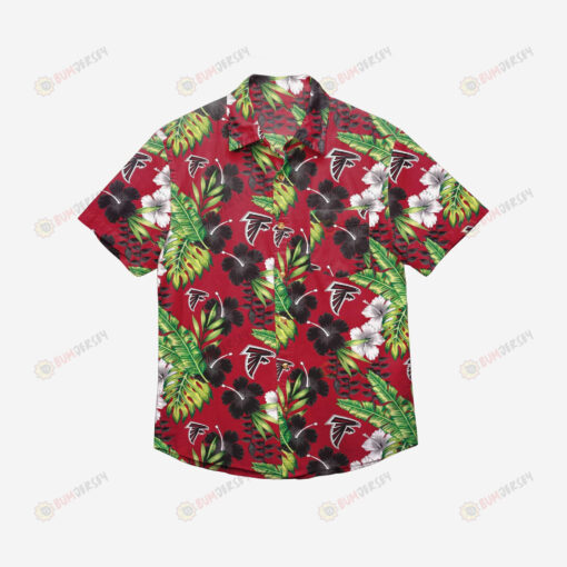 Atlanta Falcons Floral Button Up Hawaiian Shirt