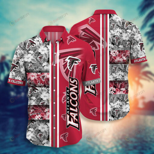 Atlanta Falcons Floral Tropical ??3D Printed Hawaiian Shirt