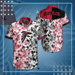 Atlanta Falcons Floral Tropical Red And Grey??Hawaiian Shirt