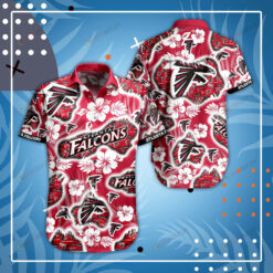 Atlanta Falcons Flower Pattern ??3D Printed Hawaiian Shirt Set