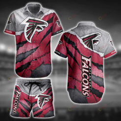 Atlanta Falcons Grey Set ??3D Printed Hawaiian Shirt