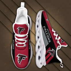 Atlanta Falcons Logo Black Stripe Pattern 3D Max Soul Sneaker Shoes In Red