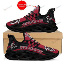 Atlanta Falcons Logo Custom Name Hexagon Pattern 3D Max Soul Sneaker Shoes