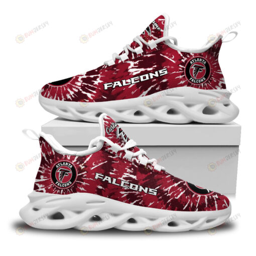 Atlanta Falcons Logo Custom Name Tie Dye Pattern 3D Max Soul Sneaker Shoes