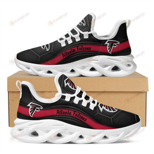 Atlanta Falcons Logo Pattern 3D Max Soul Sneaker Shoes In Black