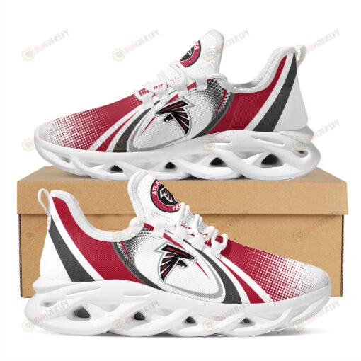 Atlanta Falcons Logo Pattern 3D Max Soul Sneaker Shoes In Red And White