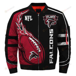 Atlanta Falcons Logo Pattern Bomber Jacket - Red And Black