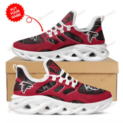 Atlanta Falcons Logo Pattern Custom Name 3D Max Soul Sneaker Shoes In Red And Black