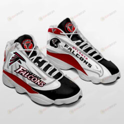 Atlanta Falcons Logo Pattern In White And Red Air Jordan 13 Shoes Sneakers