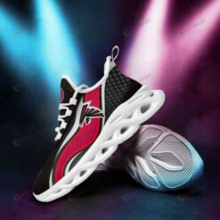 Atlanta Falcons Logo Red Line 3D Max Soul Sneaker Shoes In Black