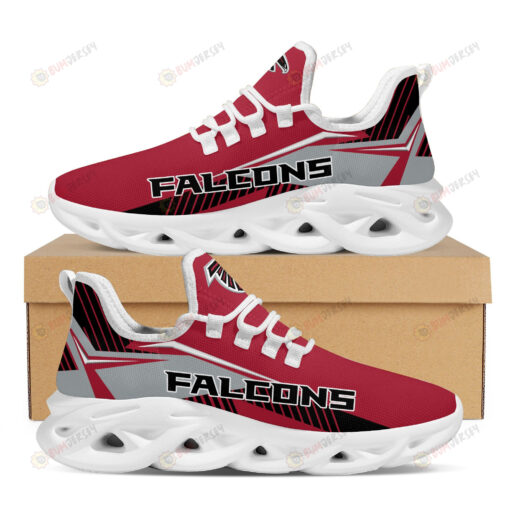 Atlanta Falcons Logo Stripe Pattern 3D Max Soul Sneaker Shoes In Red