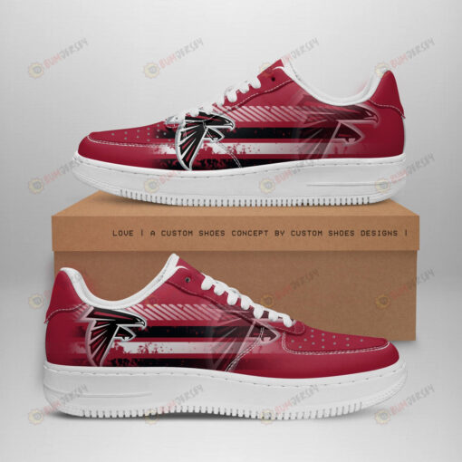 Atlanta Falcons Logo Stripe Pattern Air Force 1 Printed In Red