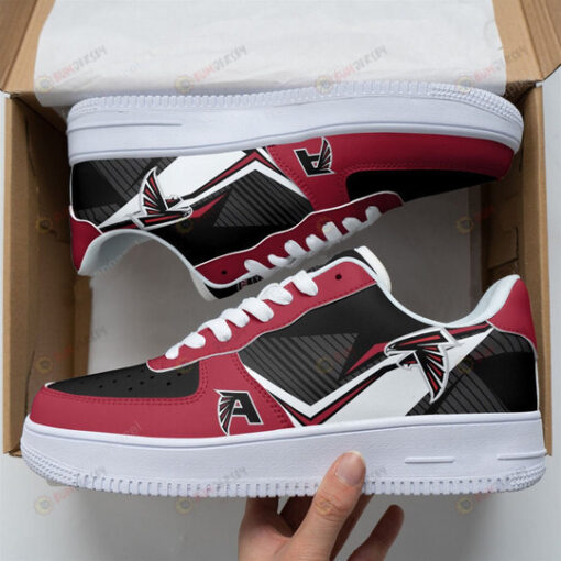 Atlanta Falcons Logo Stripe Pattern Air Force 1 Printed In Red Black