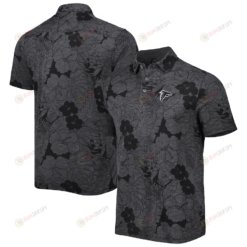 Atlanta Falcons Men Polo Shirt Floral Flowers Pattern Printed - Black
