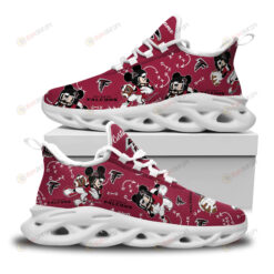 Atlanta Falcons Mickey Logo Custom Name Pattern 3D Max Soul Sneaker Shoes